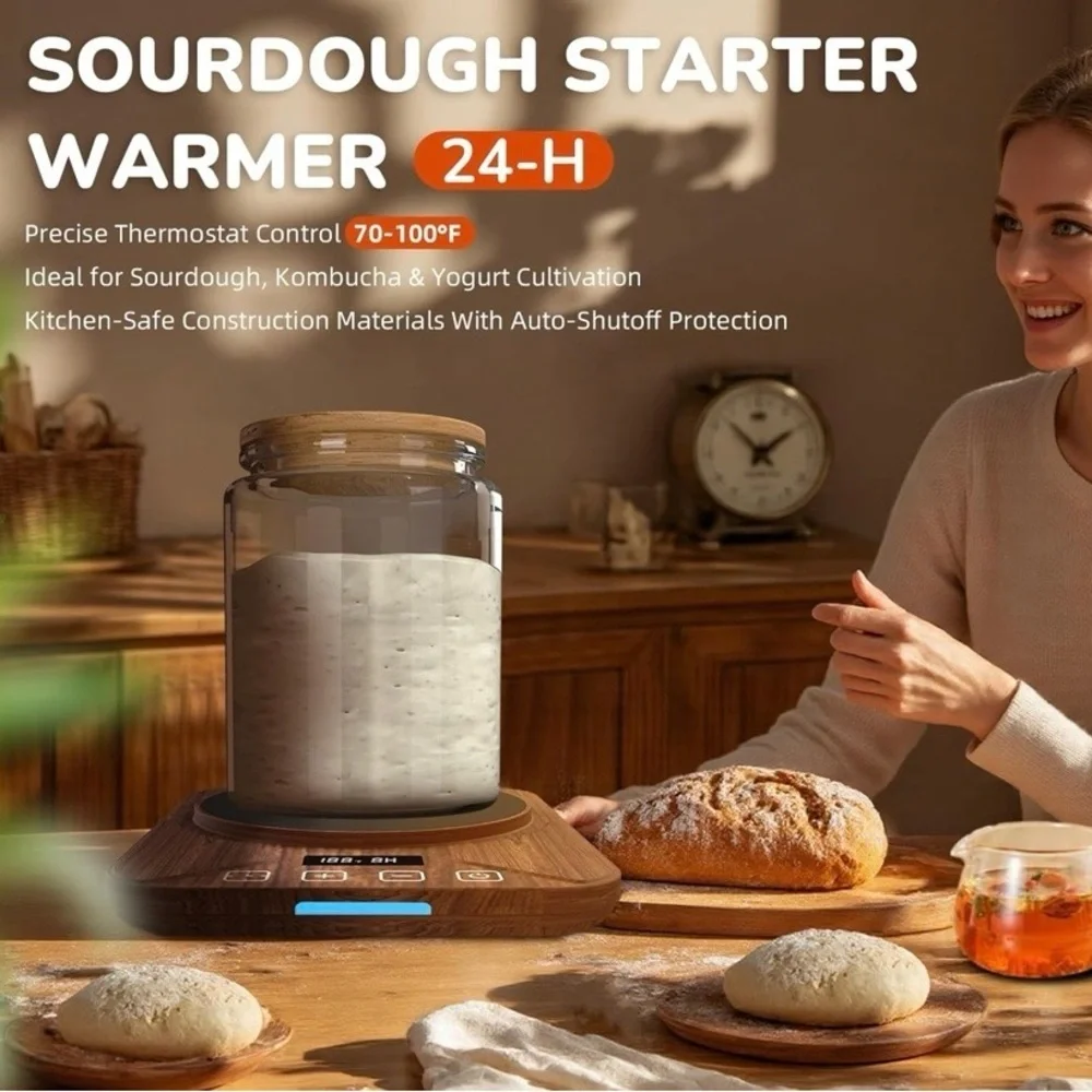 NEW - Sourdough Starter Warmer Mat - 24H Timer - Precise 1°F Thermostat Control